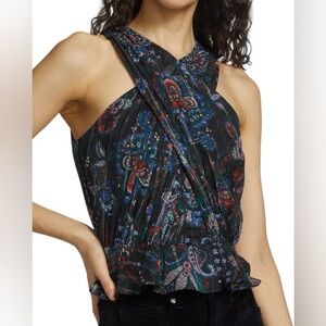 NWT Veronica Beard Kailani Metallic Top